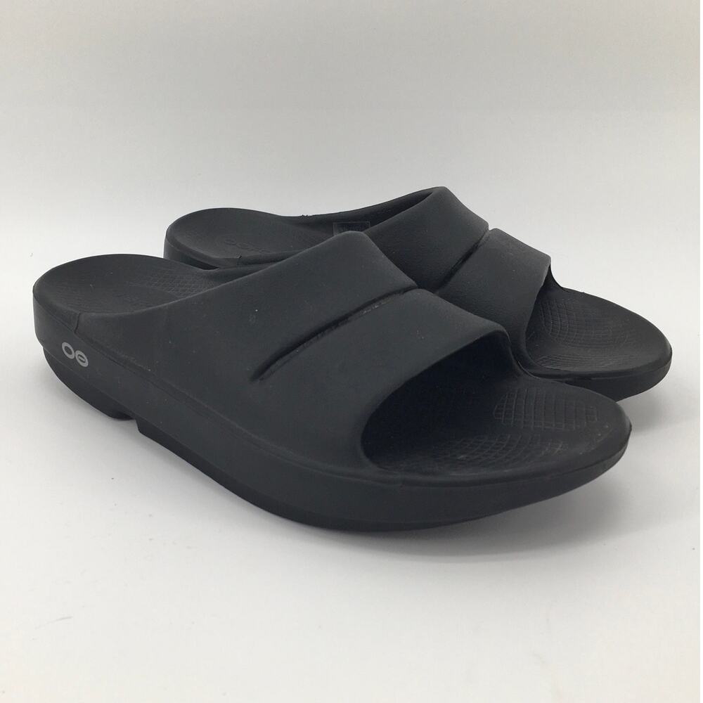 OOFOS Ooahh Slide Sandal Black Sport Flex Recovery Footwear Womens 7 Athleisure